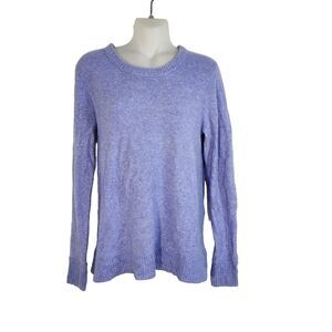 J Crew Women's Sweater Small Purple Crewneck In Extra Soft Yarn Wool Blend AC625